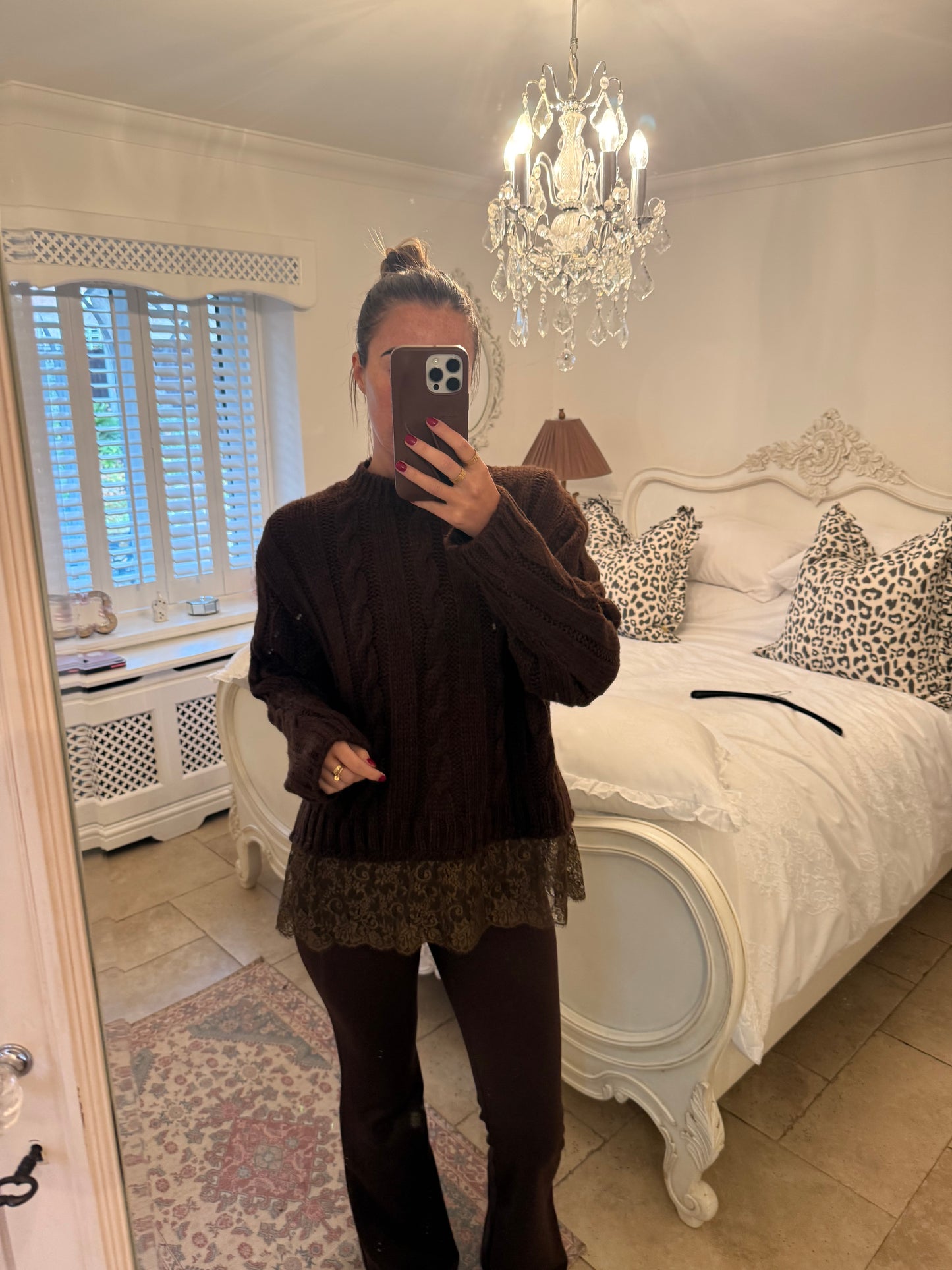 Chocolate lace jumper 🍫