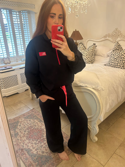 Navy & pink zip thru tracksuit