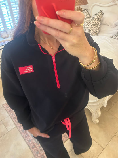 Navy & pink zip thru tracksuit