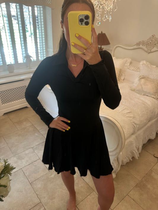 Black collared dress